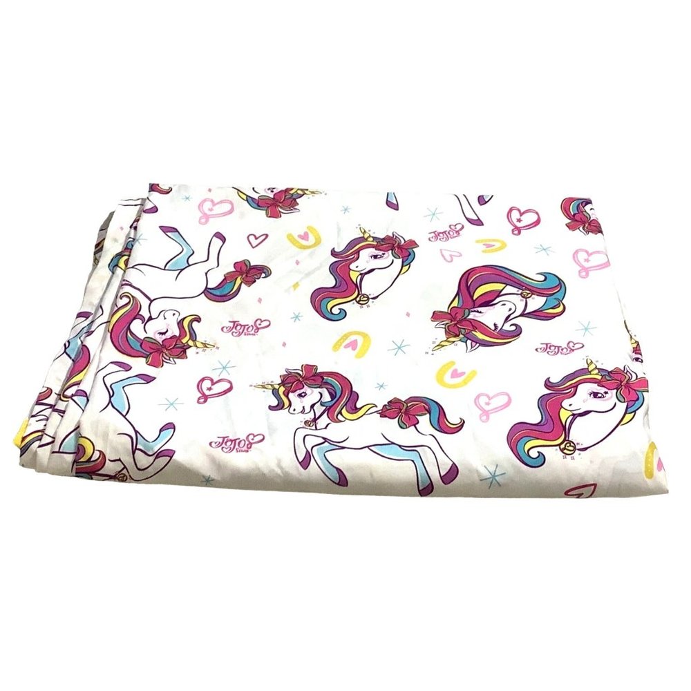 JoJo Siwa Unicorn Twin Flat Sheet Rainbow Hearts 66" x 96" Dream Crazy